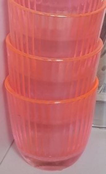 !09 Подсвечник 3 штуки "Балтика" 7х7 см, 140 мл.внутреннее рифление цвет розовый