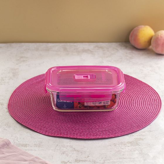 Контейнер ПЮРБОКС АКТИВ НЕОН РОЗОВЫЙ 820мл прямоугольный