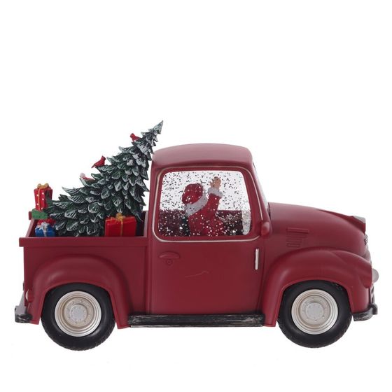 Изделие декоративное &quot;Дед Мороз на машине&quot; (подсвет, вьюга, муз, AA х3 н/п +USB) L27 W12,5 H17 см