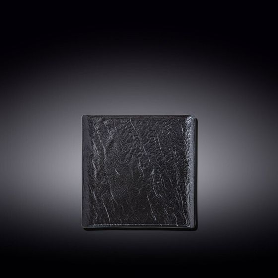 Тарелка квадратная Wilmax England Slate Stone, размер 13×13 см, цвет чёрный сланец