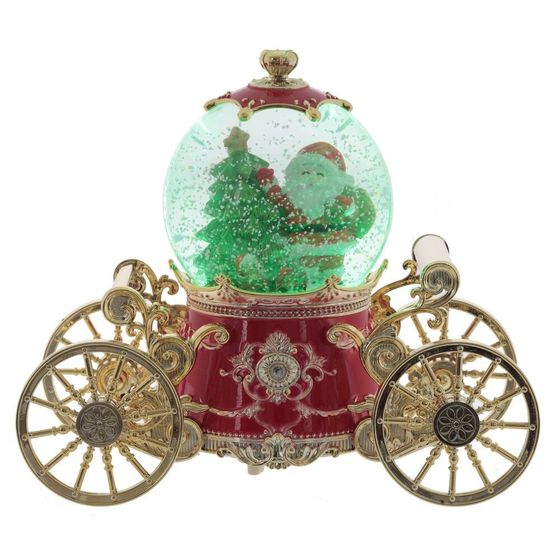 Фигурка декор &quot;Дед Мороз&quot; в стекл шаре (муз, подсвет, вьюга, 3xAAA н/п), D10 см, L22 W11 H19 см