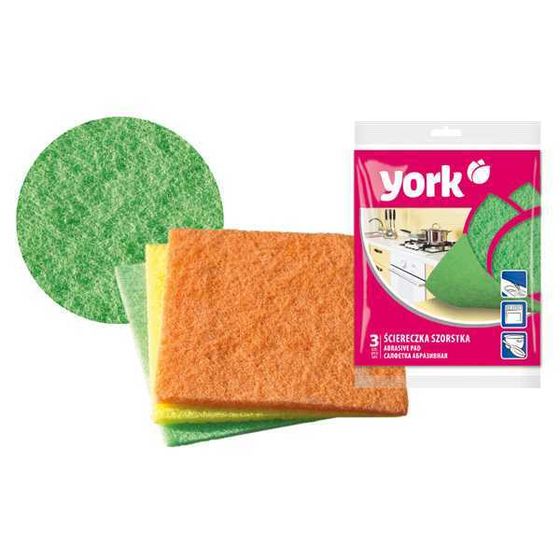 Салфетки YORK абразивные 13*14см 3 шт