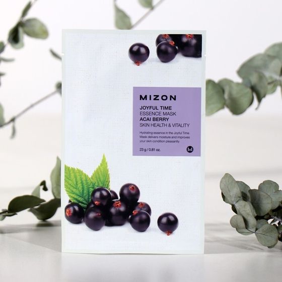 Тканевая маска для лица с экстрактом ягод асаи MIZON Joyful Time Essence Mask Acai Berry, 23 г