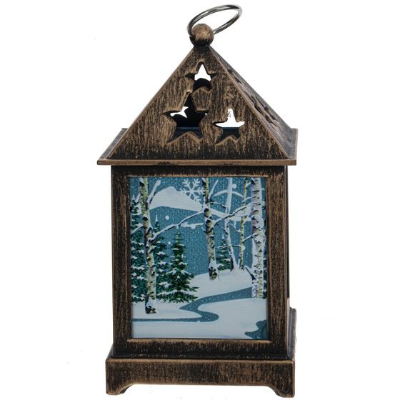 Изделие декоративное "Фонарь" (подсветка, 3xLR44), L6,5 W6,5 H12,5 см, 3в.