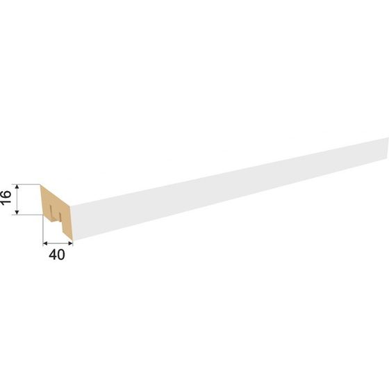 Интерьерная рейка МДФ &quot;Бриона&quot; Белый 2680х40х16 мм