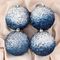 !09 Набор елочных шаров (набор 4 штуки) "Идэн", d=8 см, цвет серебристый/синий