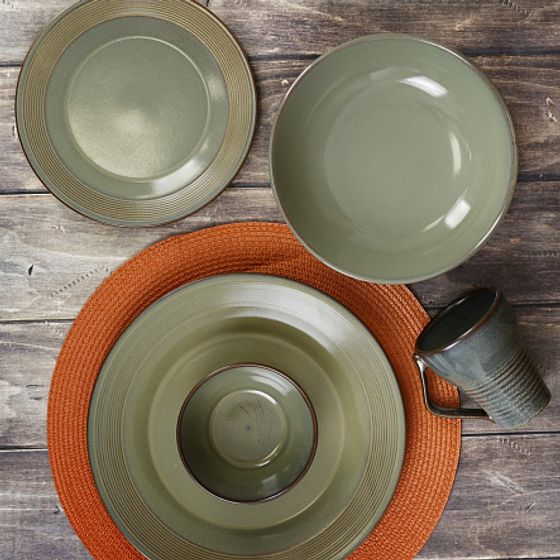 Тарелка суповая HELEZONE GREEN 22см