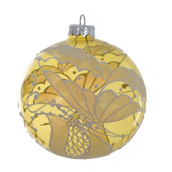 Украшение новогоднее &quot;Шар&quot; (блок 4 шт), L10 W10 H11 см, цена за 1 штуку, (в ассорт.)