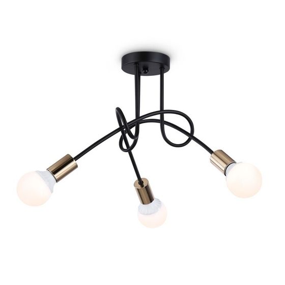 Светильник потолочный в стиле лофт Ambrella light, Loft, TR80415, 3хE27, цвет чёрный, золото