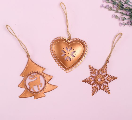 !09 Подвеска металлическая «Новогодние чудеса», розовое золото, МИКС