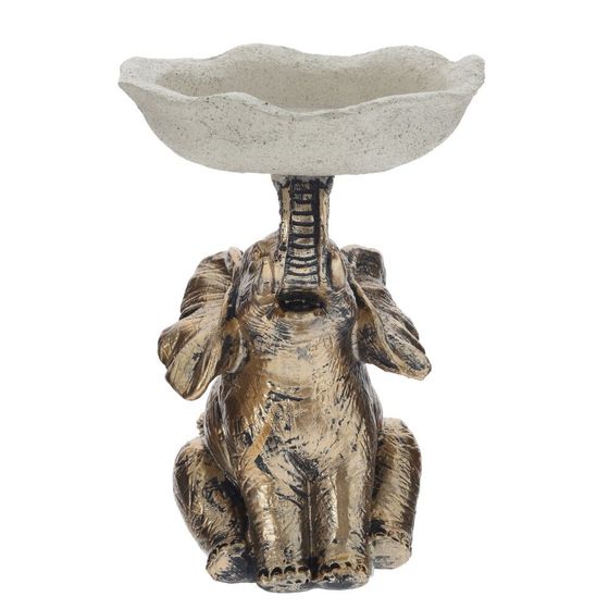 Фигурка декоративная "Слон" с подставкой д/мелочей, L12 W11 H16 см