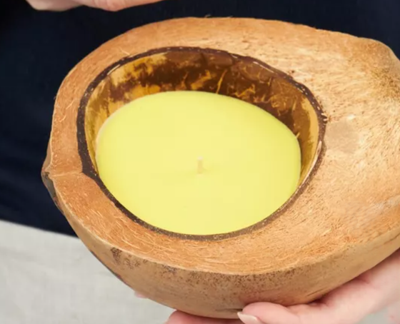 !Арома-свеча в кокосе большая цвет микс аромат микс 25 часов