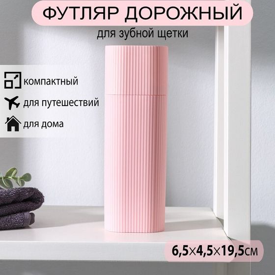 Футляр для зубной щётки и пасты, 19,5×6,5×4,5 см, цвет МИКС