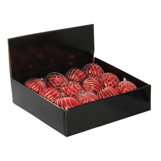 Набор из 12шт Украшение новогоднее Шар "Золотой наряд", D 10 см, L44 W34 H11 см