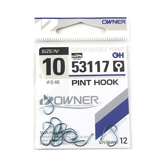 Крючок OWNER Pint Hook blue №10, 12 шт.