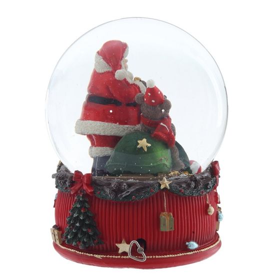 Фигурка декоративная &quot;Дед Мороз&quot; в стекл шаре (ключ,муз), D 15 см, L14 W15 H20 см