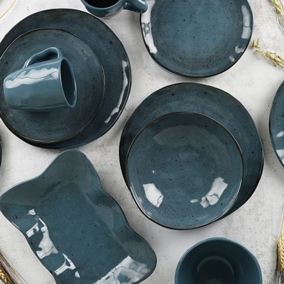 Тарелка обеденная STONE синий 26см