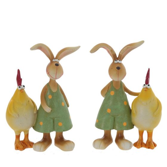 Фигурка декоративная &quot;Заяц с петухом&quot;, L6 W3,5 H9,5 см, 2в.
