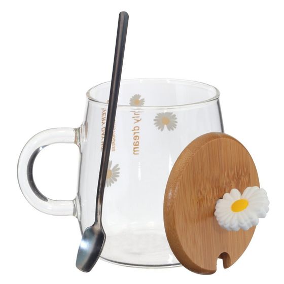 Кружка с крышкой и ложкой, 470 мл, L12,5 W9 H13 см, 4в.