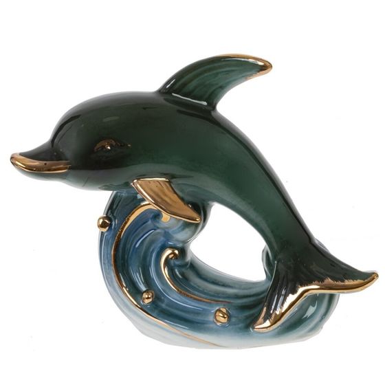 Фигурка декоративная "Дельфин", L12 W6 H10 см, 1 штука, дизайн микс