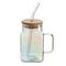 Кружка с крышкой и трубочкой, 650 мл, L11 W8 H13,5 см, 3в.