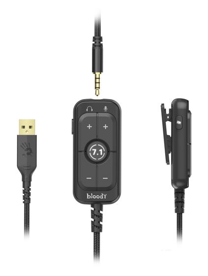 Наушники с микрофоном A4Tech Bloody M590i красный/черный 1м мониторные USB оголовье (M590I SPORTS RED)