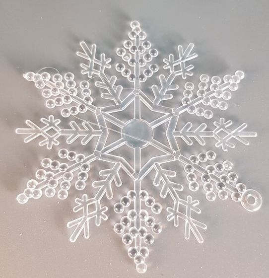 !09 НАБОР 6 ШТУК - НАБОР ЕЛОЧНЫХ УКРАШЕНИЙ &quot;CLASSIC WHITE&quot; - СНЕЖИНКА 10 СМ. ПРОЗРАЧНЫЙ