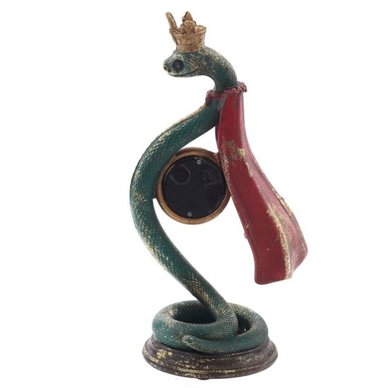 Фигурка декоративная с часами&quot;Змея&quot; (LR44х1 н/п), L9 W10,5 H24 см