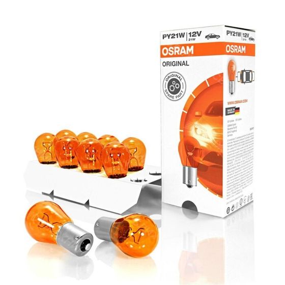 Лампа автомобильная Osram 12 В, PY21W, (BAU15s) ОРАНЖЕВАЯ 7507