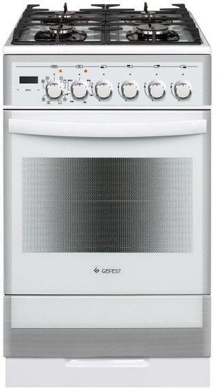 Плита комбинированная Gefest ПГЭ 5502-03 0042 белый без крышки реш.чугун
