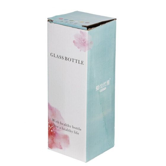 Бутылка с трубочкой, L7 W7 H14,3 см, 1 штука, дизайн микс