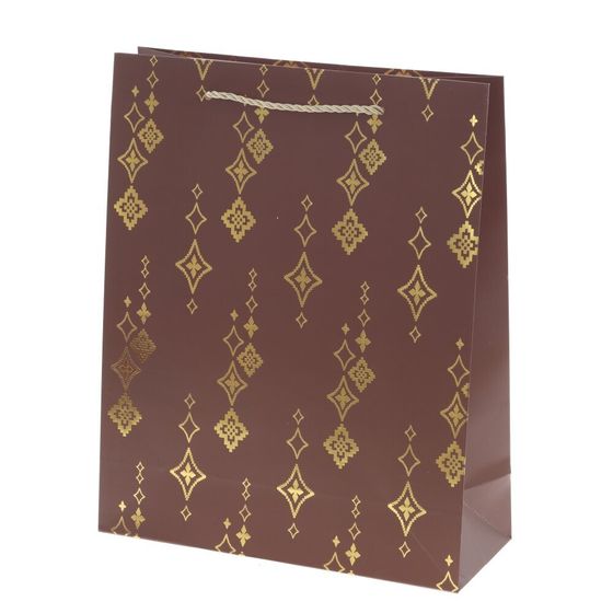 Пакет подарочный (бумага 210г/м2, блок микс 12шт), L26 W10 H32 см, 4в.