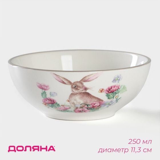 Миска фарфоровая Доляна «Зайка», 250 мл, d=11,3 см