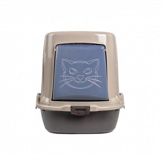 Лоток для домашних животных бежевый 59.5х39.5х40.5см закрытый