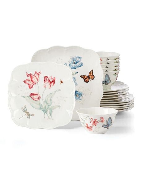 Butterfly Meadow Square 18 Pc. Dinnerware Set, Service for 6, Exclusively at Macy’s