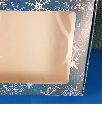 !Набор 5 штук - Коробка картонная, с окном &quot;Снежинки&quot; 16 х 16 х 3 см