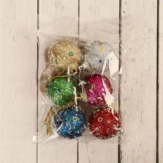 !09 Набор елочных игрушек 12 штук&quot;Пайетка&quot;, шары новогодние, d=4 см. цвет микс