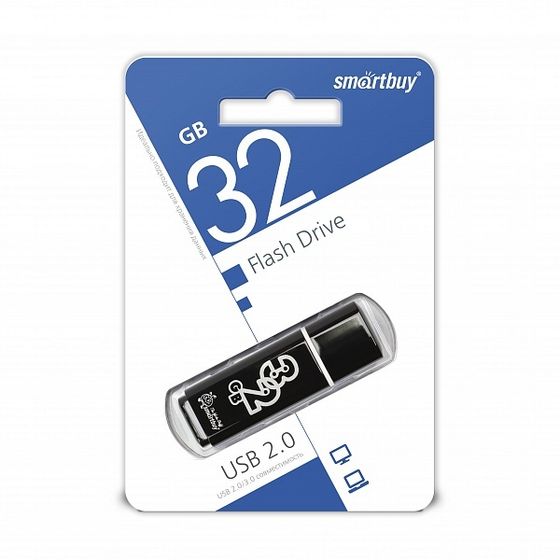 Флеш диск 32Gb Smartbuy Glossy SB32GbGS-K USB2.0 черный