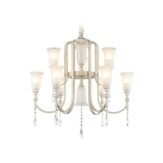 Люстра подвесная с хрусталём Ambrella light, Traditional, TR3248, 9хE14, цвет бежевый, золото