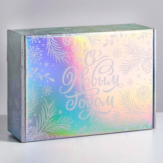 !09 Складная коробка «С Новым годом», 30,5 × 22 × 9,5 см