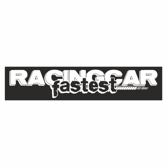 Полоса на лобовое стекло &quot;RACINGCAR fastest&quot;, черная, 1300 х 170 мм