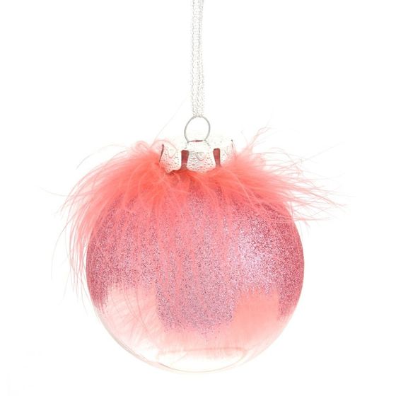 Набор из 12шт, Украшение новогоднее Шар &quot;Перышко страуса&quot;, D8 см, L35 W27 H9см