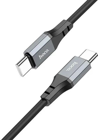 Кабель Hoco Spear X86 TYPE-C TO TYPE-C USB Type-C(m)-USB Type-C(m) 1м черный