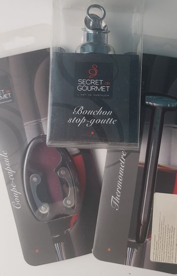 !09 Набор барных аксессуаров 3 предмета:Термометр винный + Ключ для открывания бутылок+Пробка для бутылок