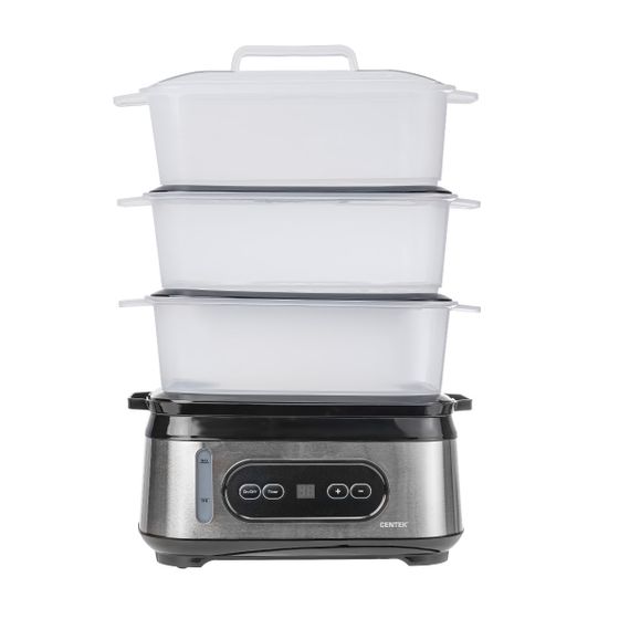 Пароварка Centek CT-1459 1050Вт сталь/черный