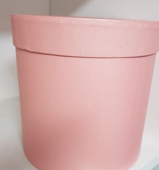 !09 Коробка шляпная с крышкой 20x20 см. цвет розовый