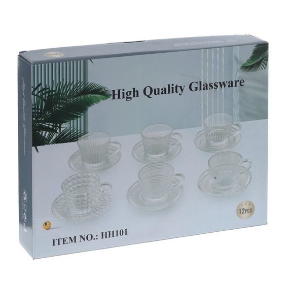 Набор из 6-ти чашек с блюдцами, 155 мл, L12,5 W12,5 H6 см