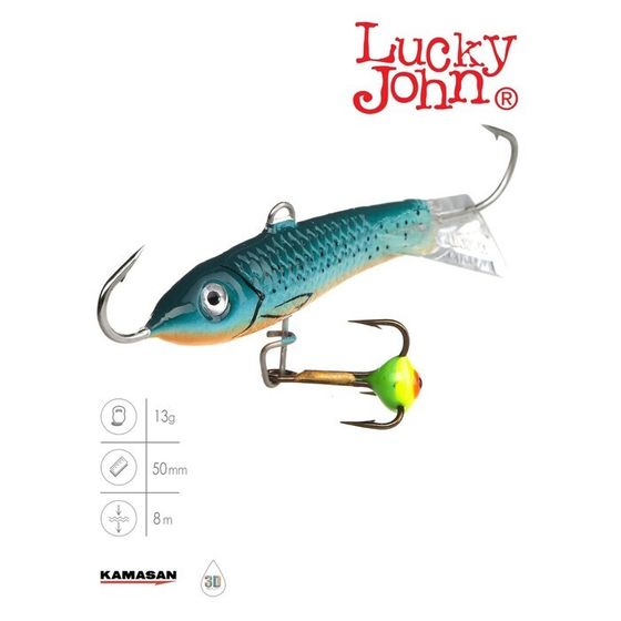 Балансир Lucky John CLASSIC 5 + тройник, 5 см, цвет 53 блистер