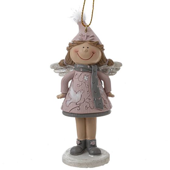Фигурка декоративная подвесная &quot;Девочка-ангел&quot;, L5 W3,5 H10,5 см, 3в.