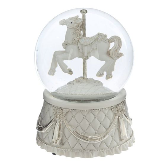 Фигурка декоративная в стекл шаре &quot;Карусель&quot; (ключ, движ, муз), D 10 см, L10 W10 H14 см